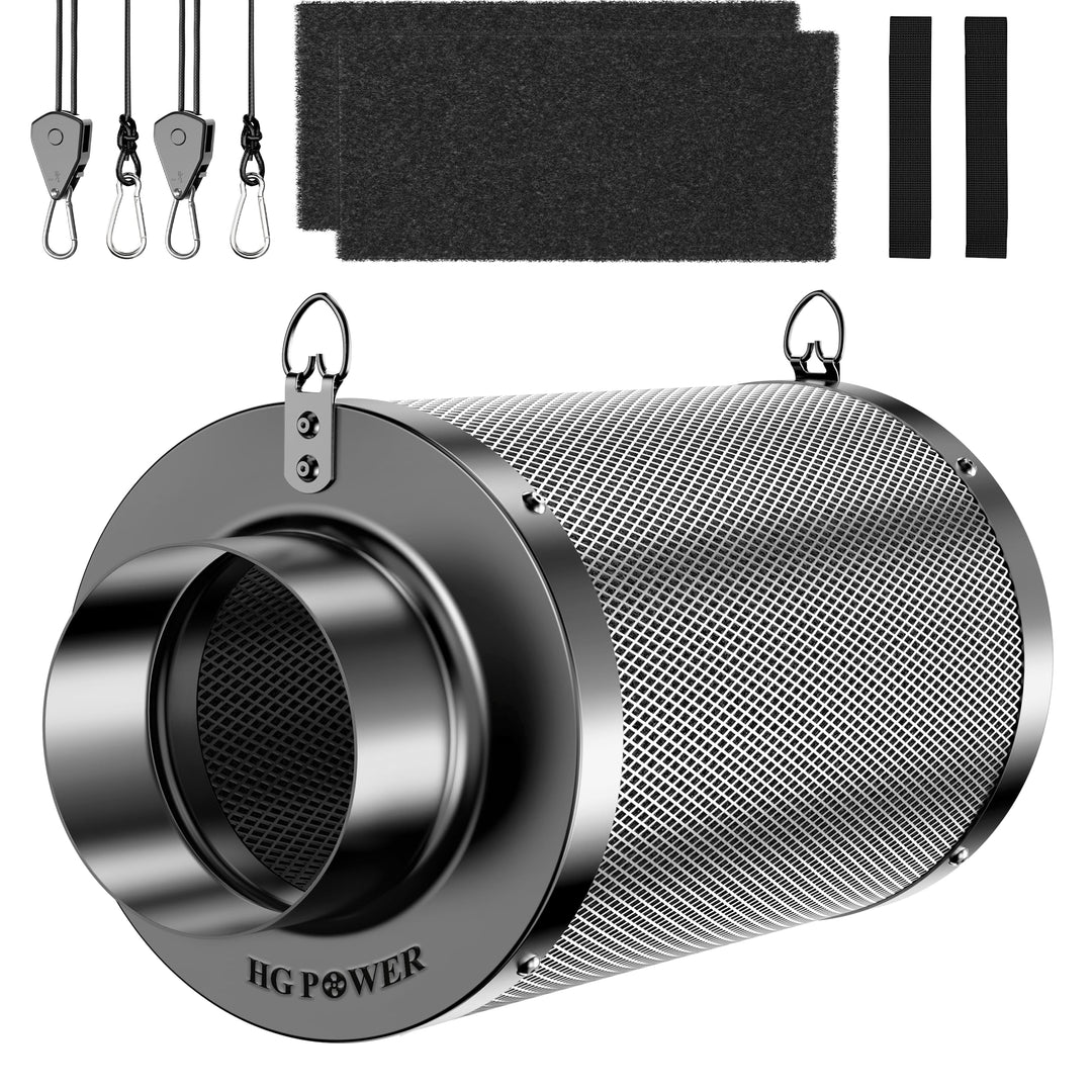 HG Power Aktivkohlefilter 150mm, Länge 250mm – 38mm Premium Australische Virgin-Aktivkohle, Geruchsk