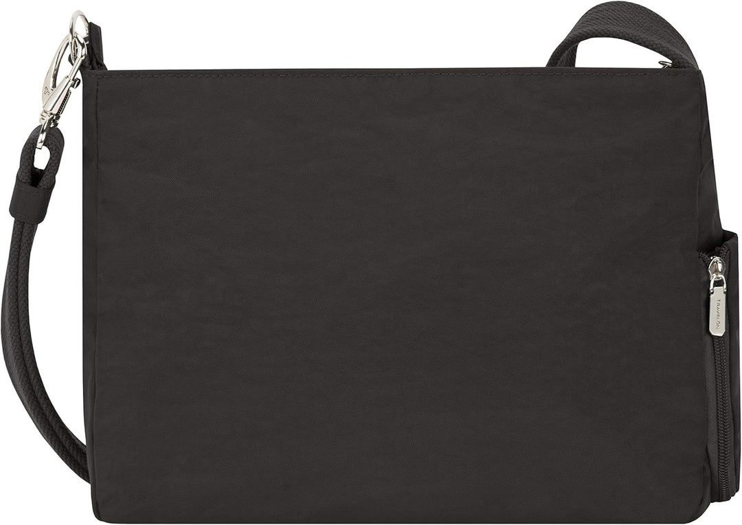 Travelon Unisex Essentials Anti-Diebstahl aufgesetzte Tasche Crossbody-Tasche Patch Crossbody Schwar