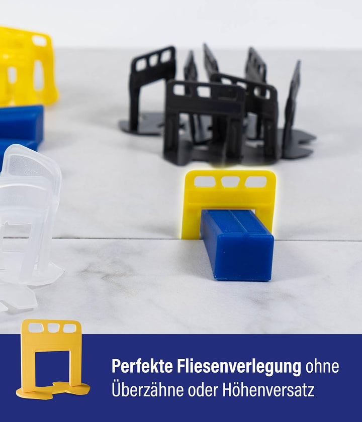Karl Dahm Zuglaschen für 1 mm Fugen bei Fliesenstärke 0–12 mm, 5000 Stück – für bis zu 250m² Fliesen