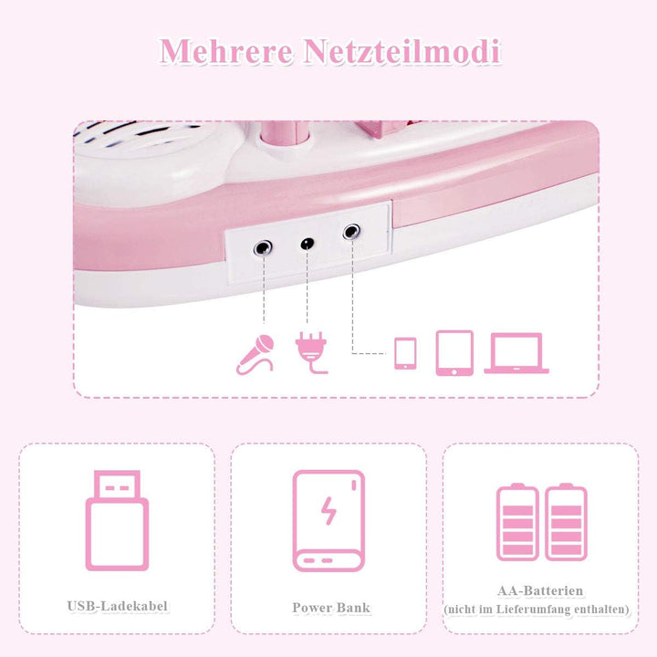 COSTWAY 37 Tasten Klaviertastatur mit Licht, Kinder Keyboard mit Ständer, Klavier Spielzeug elektron