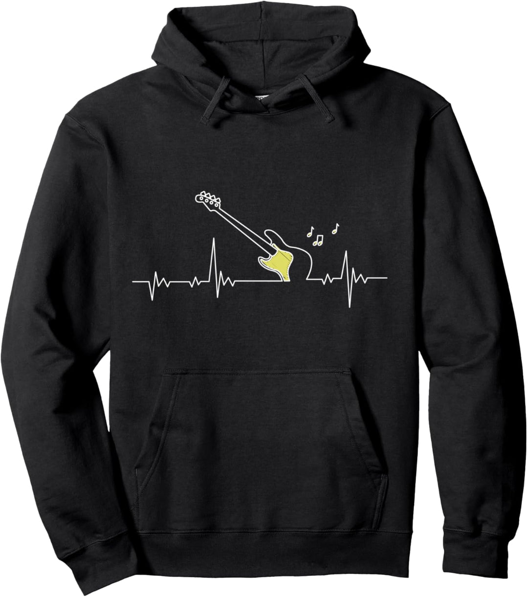 Bass Gitarre Noten Heartbeat - Bassgitarristen Pullover Hoodie