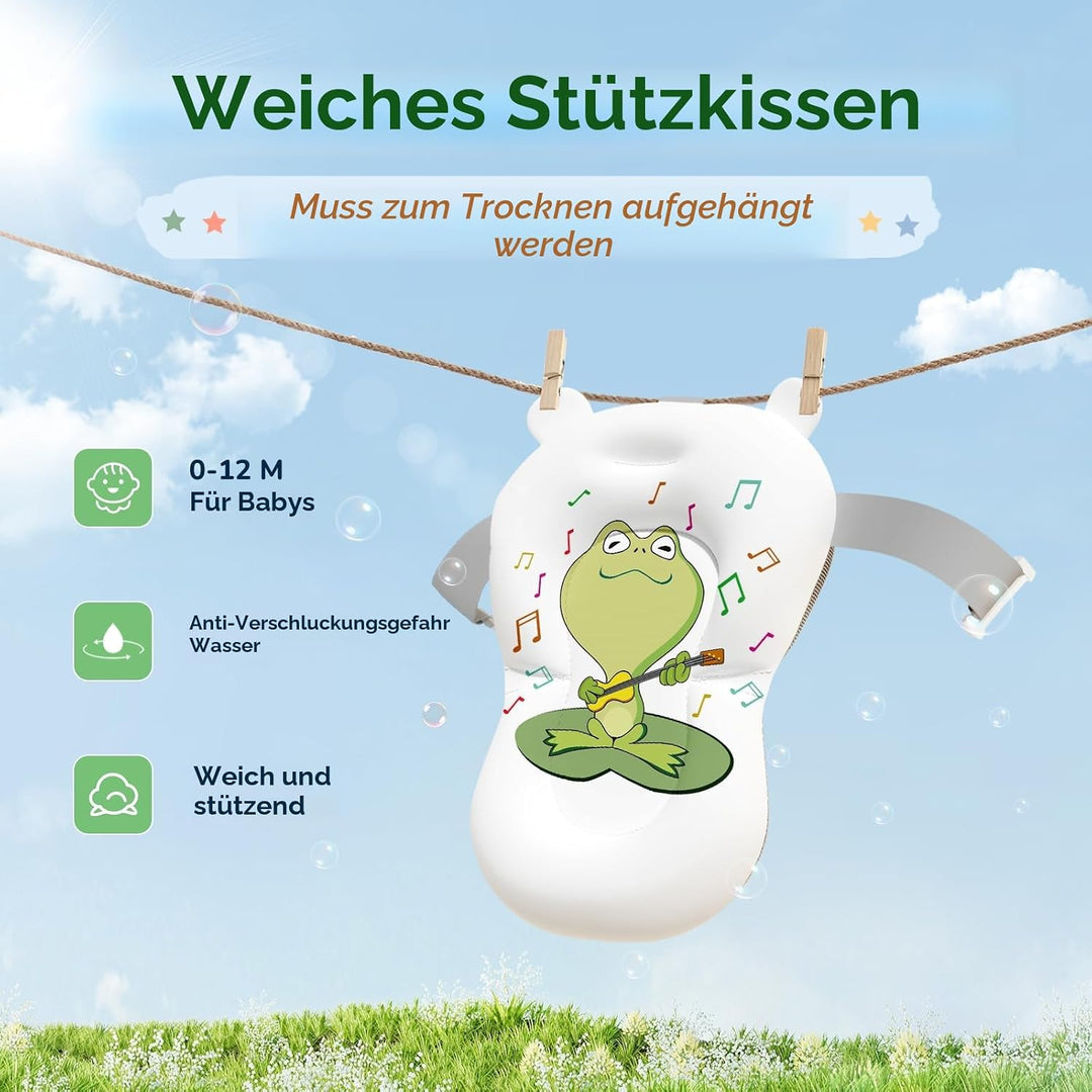 COOSEYA Baby Badewanne für 0-18 Monate, Faltbare Babywanne mit Babybadewanne Stützkissen, Portable B