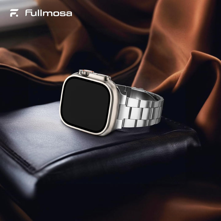 Fullmosa für Apple Watch Armband Ultra 2/Ultra 49mm Edelstahl Metallarmband mit Uhrengehäuse für iwa