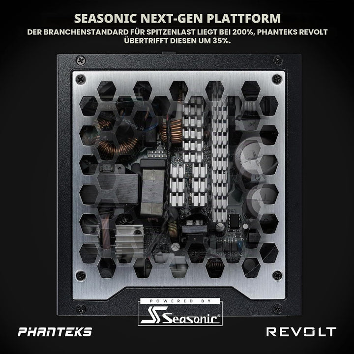 Phanteks (PH-P1600TR_BK01C) Revolt 1600W 80PLUS Titanium, ATX 3.0, PCIe 5.0, voll modular. Nur Netzt