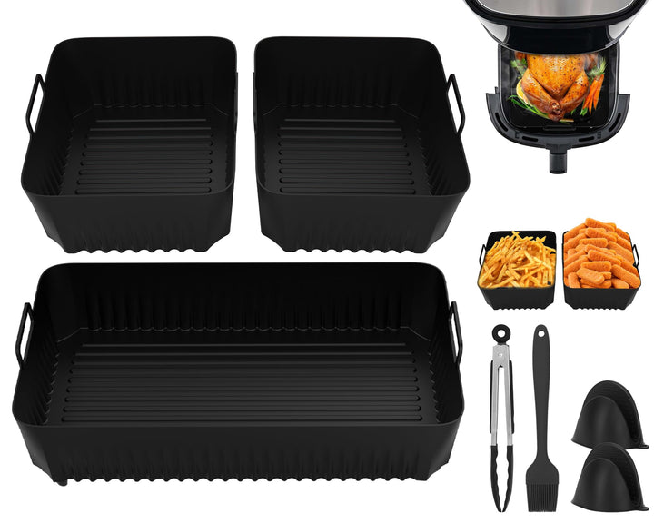 Heissluftfritteuse Zubehör für Cosori Dual Blaze TwinFry XXL 10L, Ninja Af500EU 5.2L, 10.4L, Silikon