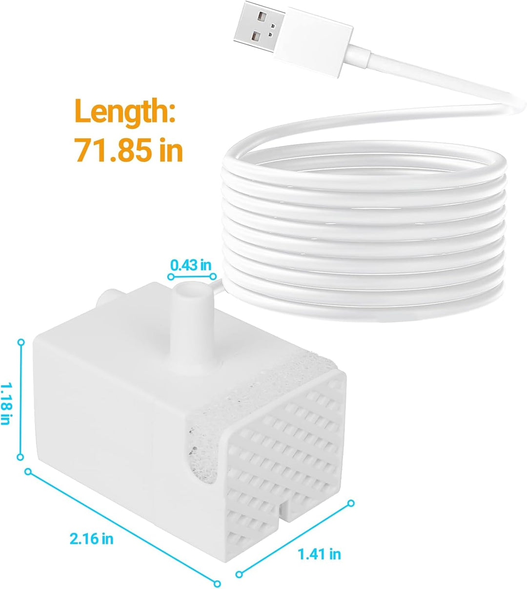 SIBAYS Ersatz-Wasserpumpe für 15 Liter grossen Hundewasserbrunnen, USB 5V 1A katzenbrunnen pumpe mit