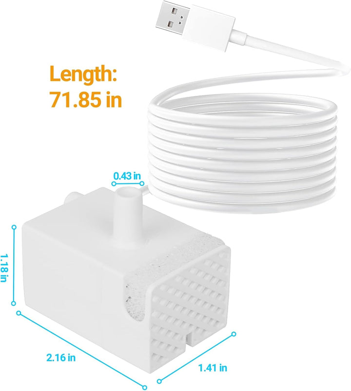 SIBAYS Ersatz-Wasserpumpe für 15 Liter grossen Hundewasserbrunnen, USB 5V 1A katzenbrunnen pumpe mit