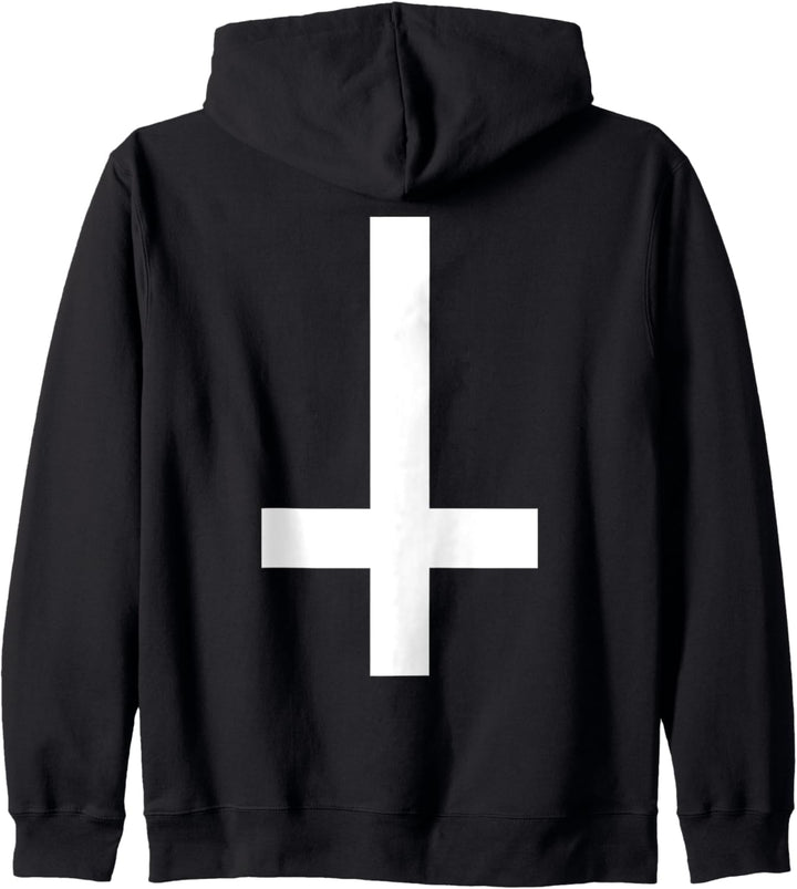 Invertiertes Kreuz Antichrist Pagan Goth Satan Vamp Kapuzenjacke
