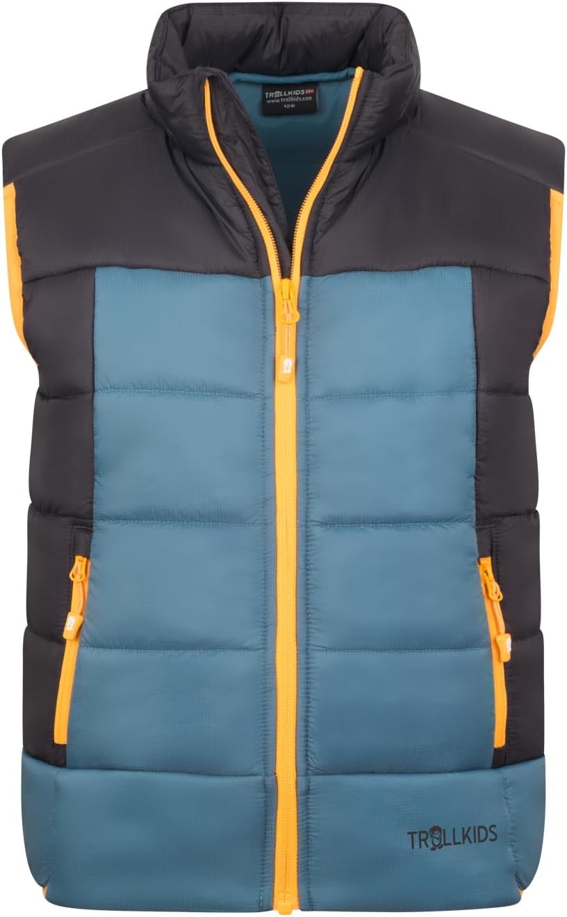Trollkids Kids Hardanger Vest 110 black/steel blue, 110 black/steel blue