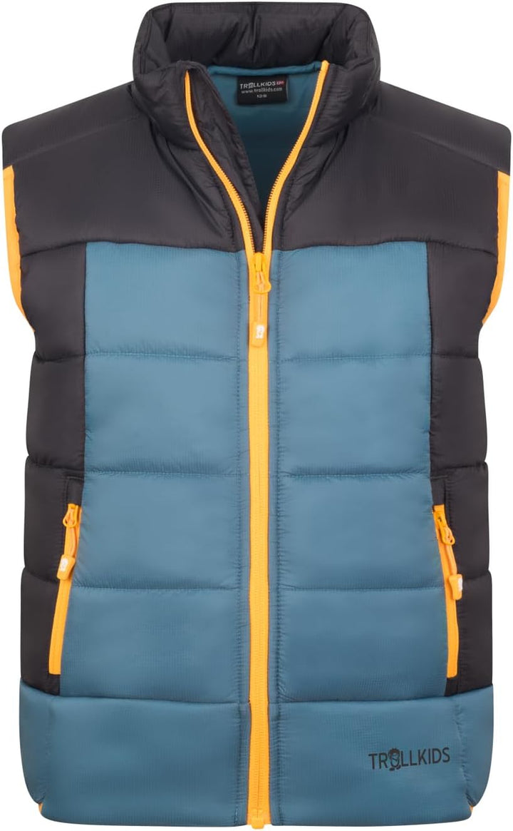 Trollkids Kids Hardanger Vest 110 black/steel blue, 110 black/steel blue