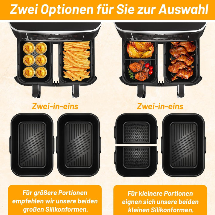 Heissluftfritteuse Zubehör - Airfryer Zubehör für Ninja Foodi Max Dual Zone AF400EU, AF300EU, AF400E