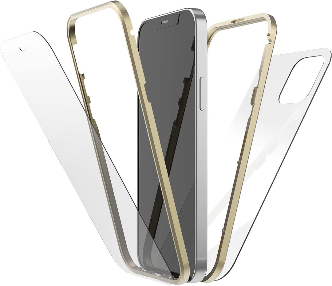 WHITE DIAMONDS - Hülle 360 Grad Glass Case Passend für Apple iPhone 14 Pro I Handyhülle, Durchsichti