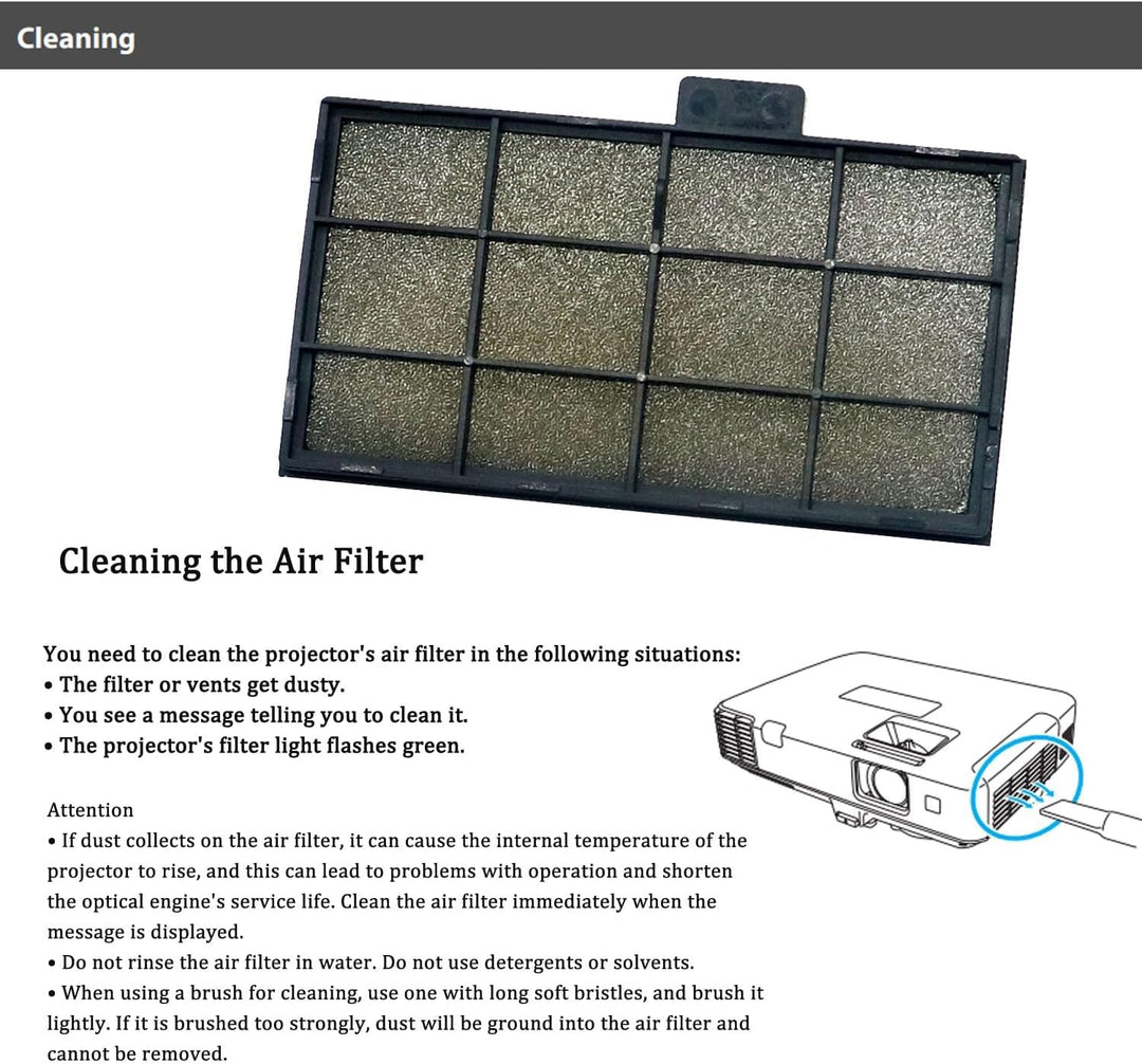 Aimdio ELPAF32 Beamer Luftfilter für EPSON ELPAF32 EB-S04 EH-TW5350 EH-TW650 EH-TW5200 EB-U04 EB-X41