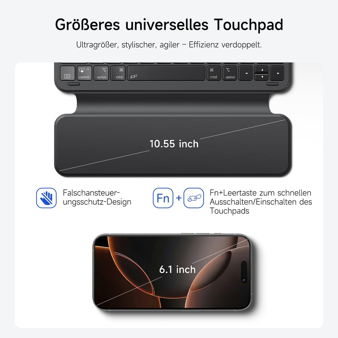 HOU für Tastatur iPad Air 11 Zoll M2/M3 &amp; Air 5./4. Gen. &amp; Pro 11 Zoll 4.–1. Gen. (2018–2022), Ultra