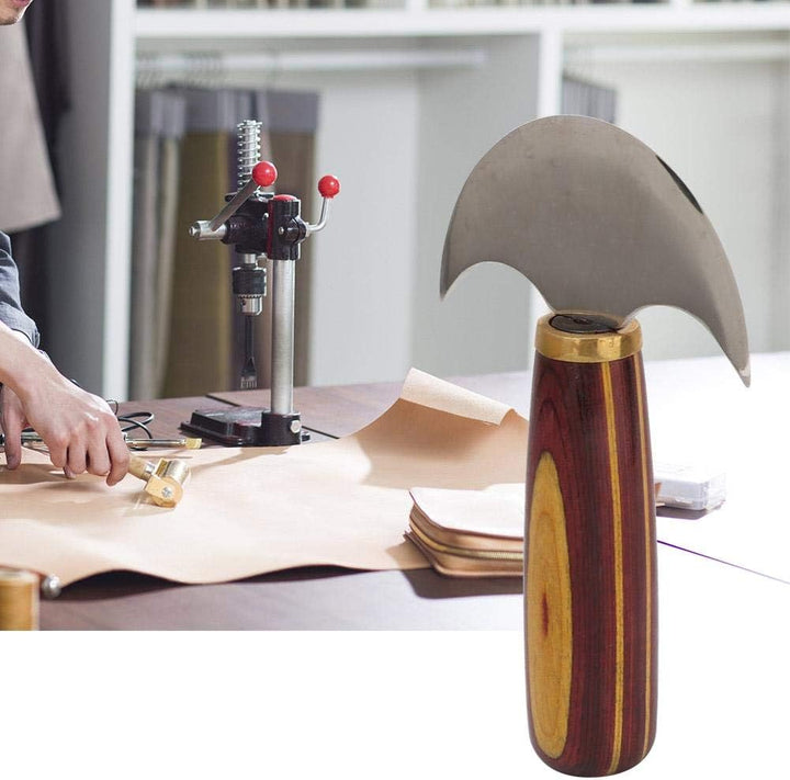 Leder Schneidmesser Holzgriff vorne Stahl DIY Leathercraft Korrekturwerkzeug(S), S