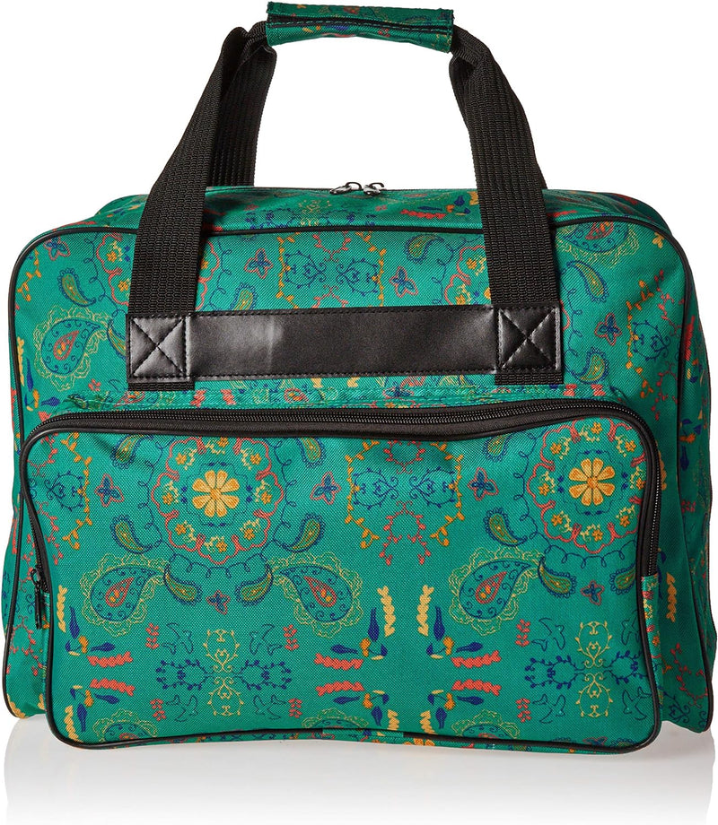 Janome 002totegreen Universal-Nähmaschinen-Tragetasche, Leinen, Grünes Paisley, 16 x 8 x 12, Paisley