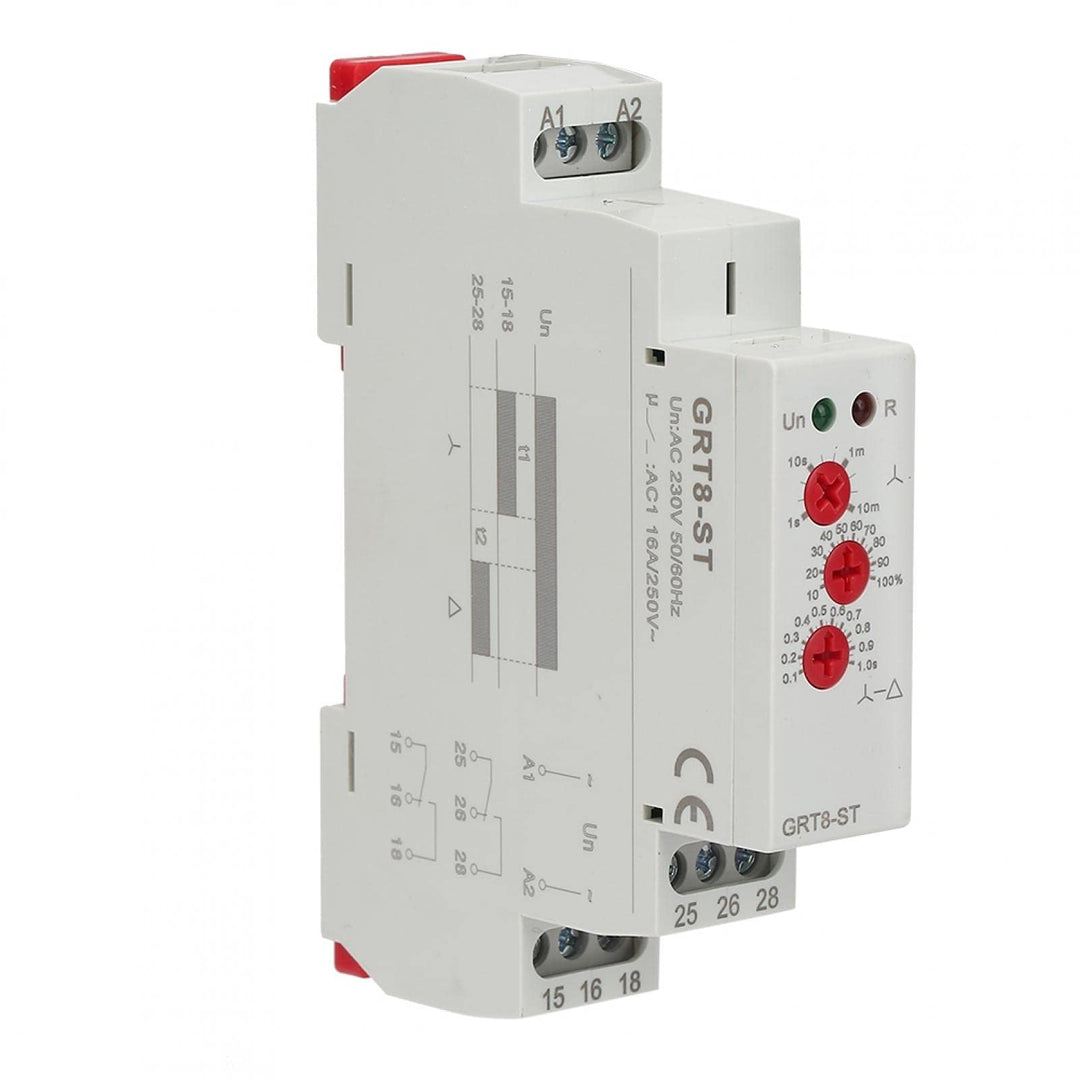 AC/DC 12-240V Star Delta Timer Softstarter Einstellbarer Verzögerungsrelais Motorstarter,GRT8-ST Ver