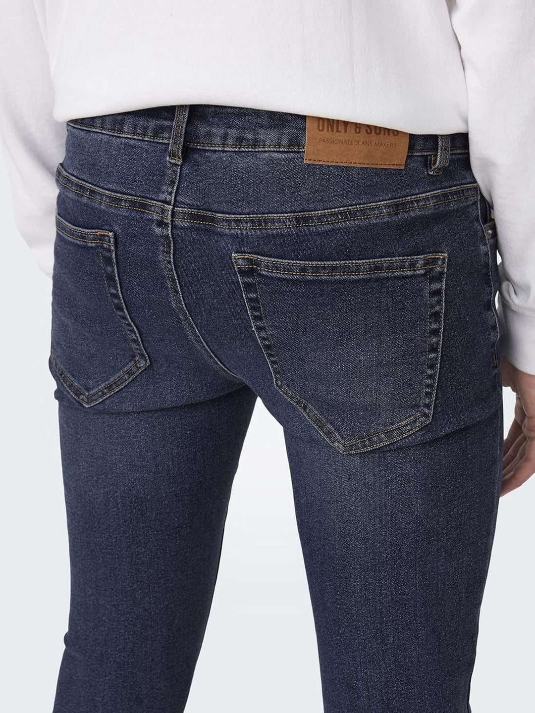 ONLY & SONS Male Skinny Jeans ONSWARP Mittlere Taille Skinny Fit Jeans 31W / 34L Medium Blue Denim,