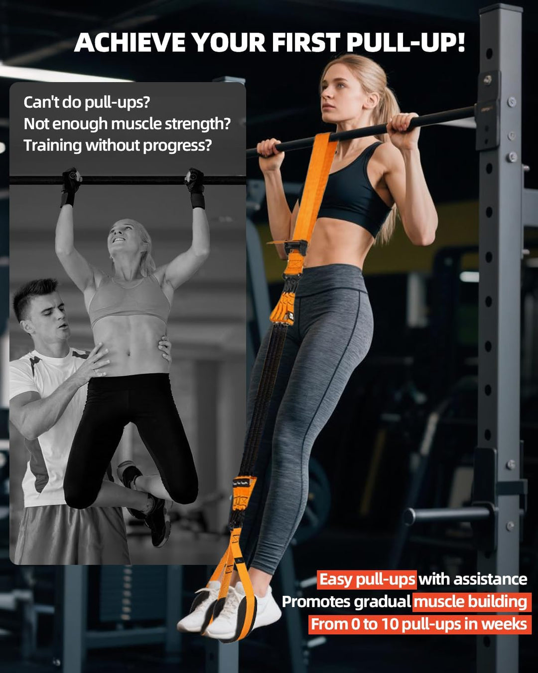 Abahub Klimmzugband Set Klimmzughilfe Widerstandsbänder Pull UP Band für Klimmzüge, Training zu Haus