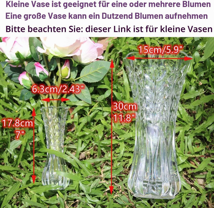 Unzerbrechliche Vase Glas Klein Mini Flower Vasen Deko Blumenvase Modern Schmal grosse Kleine Vasen