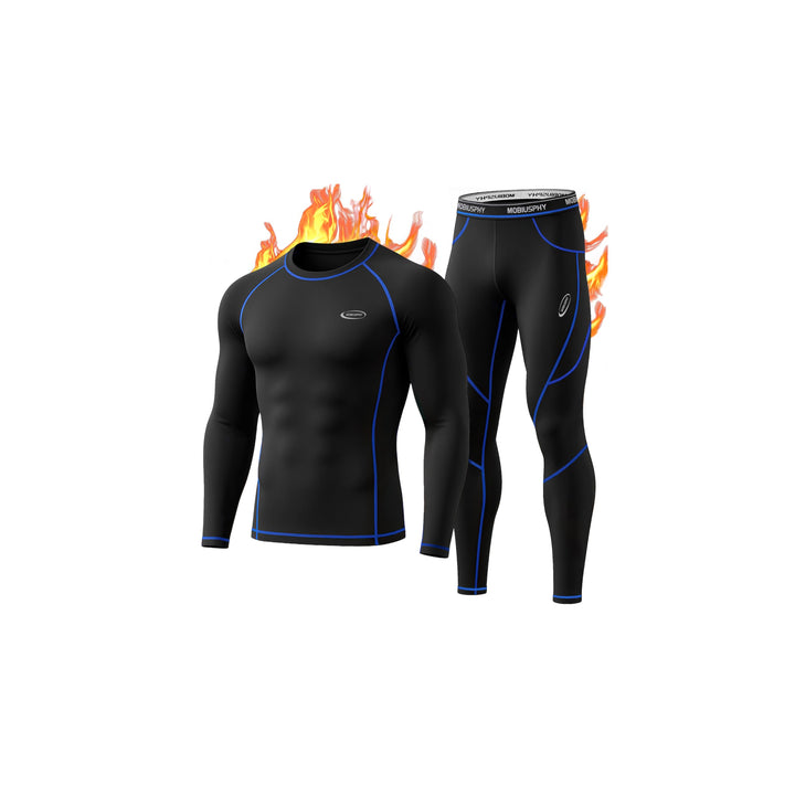 MOBIUSPHY Thermounterwäsche Herren, Funktionsunterwäsche Skiunterwäsche Winter Thermowäsche Set Warm