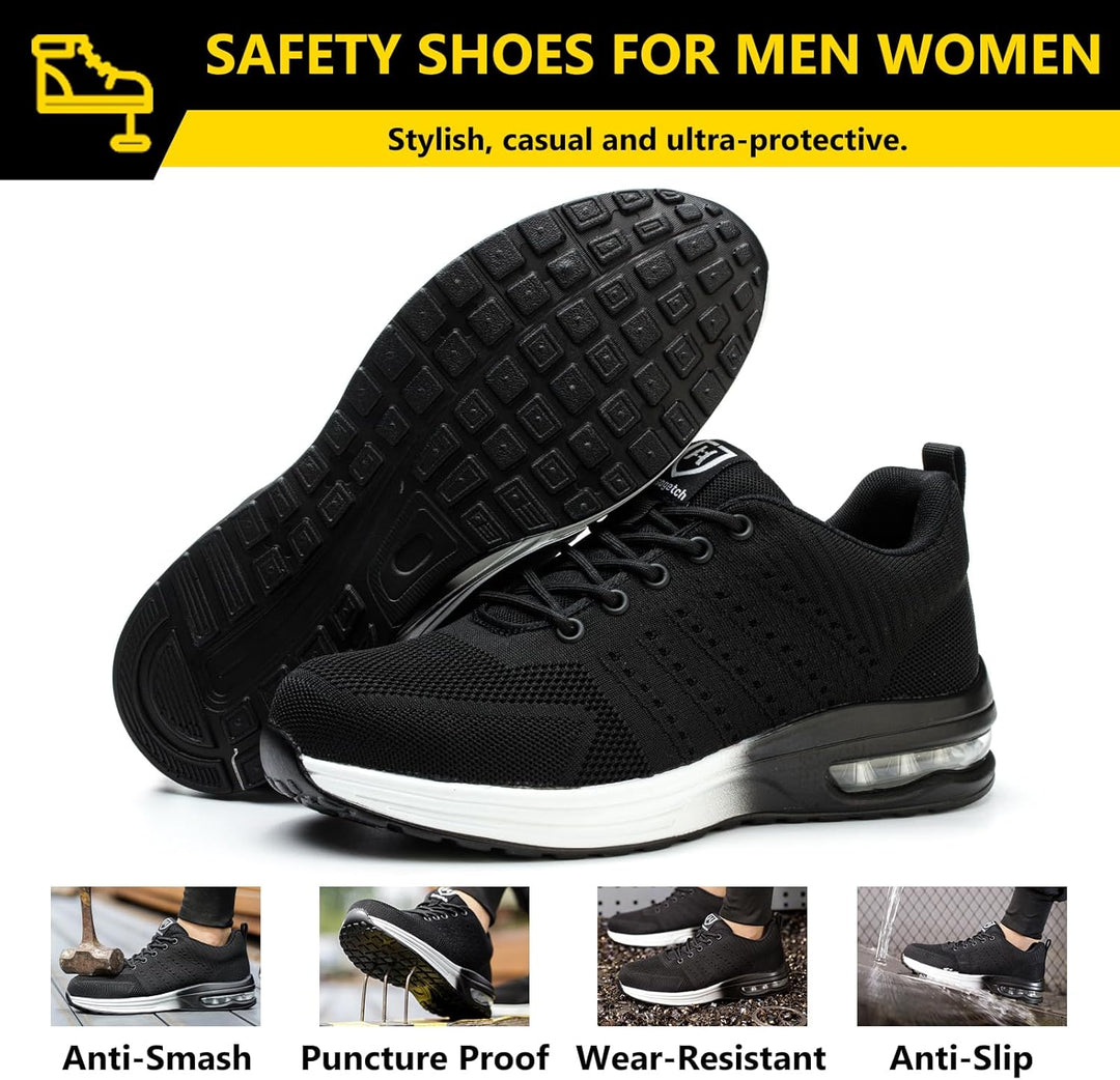 Baofular Arbeitsschuhe Herren Sicherheitsschuhe Damen Leicht Sportlich Stahlkappenschuhe rutschfest