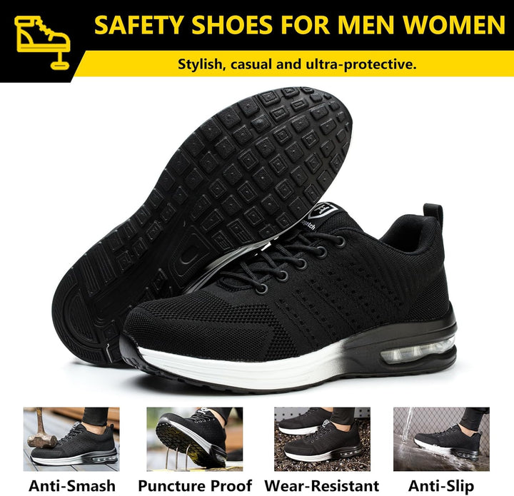 Baofular Arbeitsschuhe Herren Sicherheitsschuhe Damen Leicht Sportlich Stahlkappenschuhe rutschfest