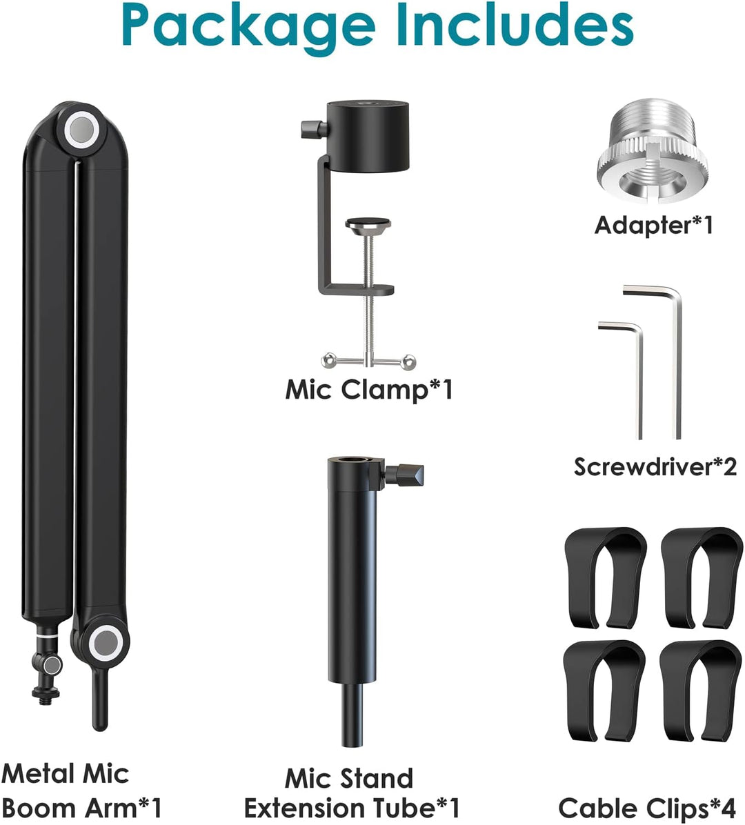 YOUSHARES Mikrofonarm Boom Arm, Universeller Mic Arm kompatibel mit Razer Seiren X, Razer Seiren Min
