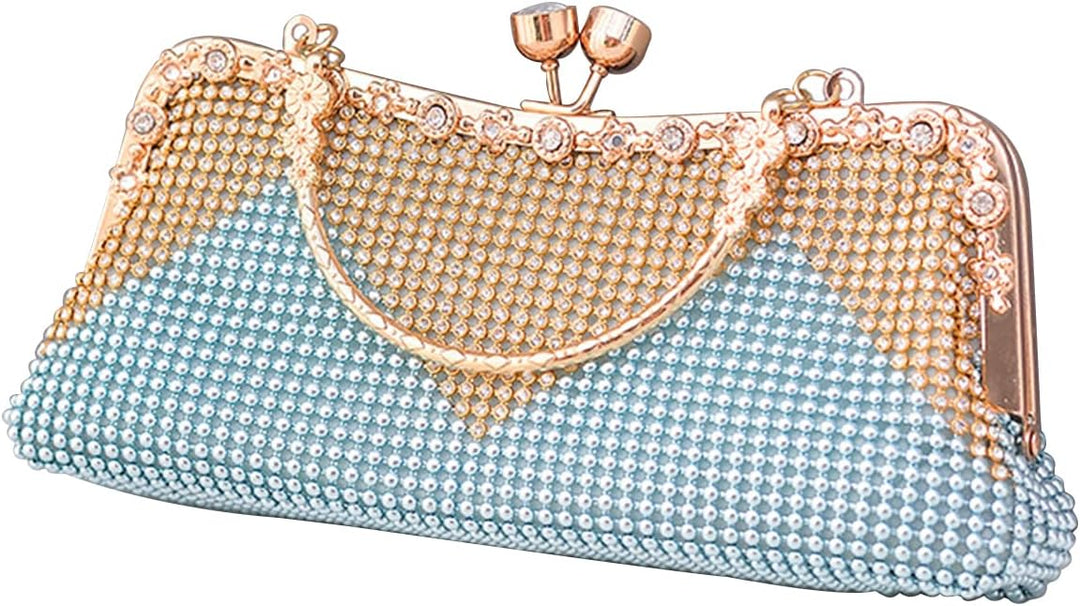 CORIOS Damen-Clutch Strasssteine Abendtasche Strass Handtasche Diamant Schultertasche Klein Tasche E