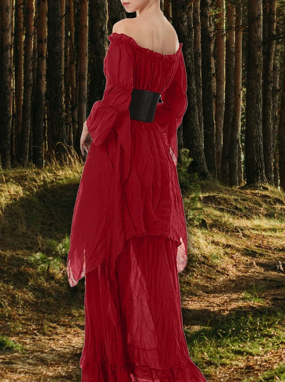 Halloween Kostüm Damen Renaissance Retro Gothic Viktorian Halloween Karneval Party Cocktailkleid Rot