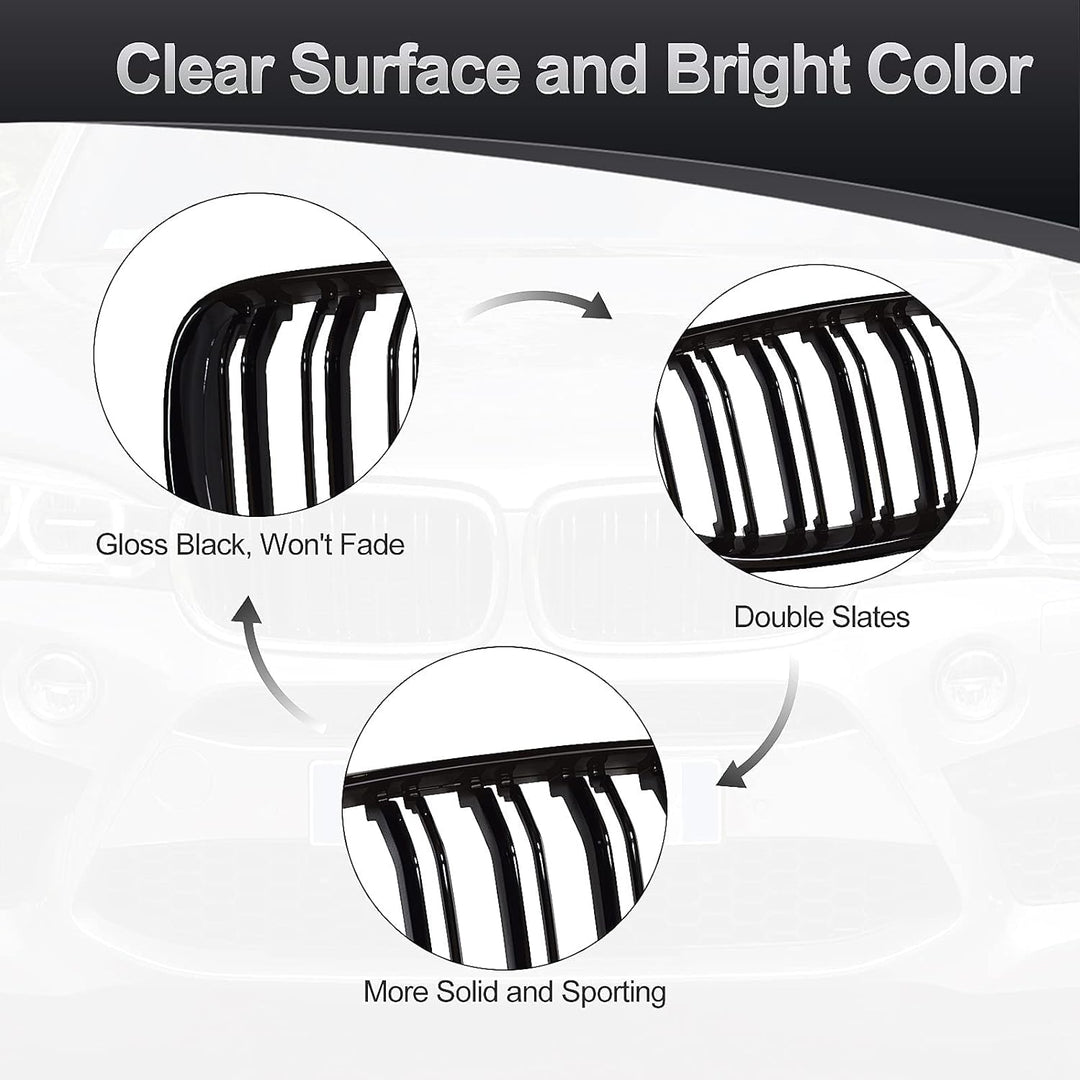 YIUBCZOQI F15 Kühlergrill Passend für BMW F15 X5 (2014-2018) F16 X6 (2015-2019) X5M X6M (2015-2019)