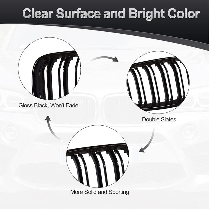 YIUBCZOQI F15 Kühlergrill Passend für BMW F15 X5 (2014-2018) F16 X6 (2015-2019) X5M X6M (2015-2019)