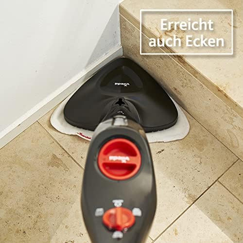 Vileda Steam PLUS Dampfreiniger mit Microfaser-Bezug und PowerPad, hygienische Bodenreinigung, entfe
