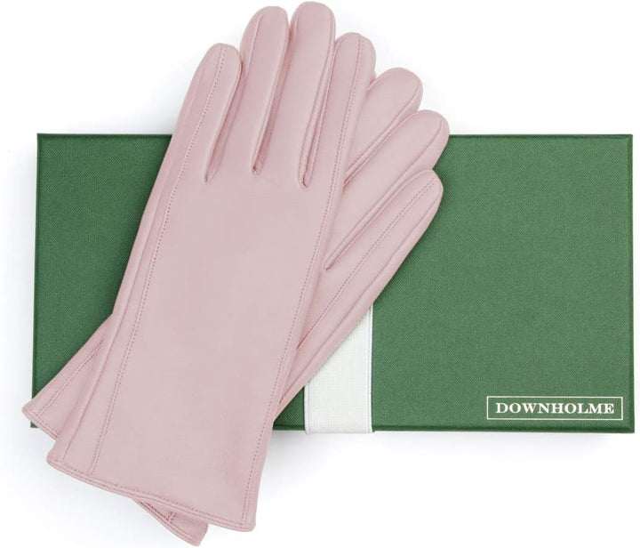 Downholme Klassische Lederhandschuhe mit Innenfutter aus Kaschmir für Damen XS Rosa, XS Rosa