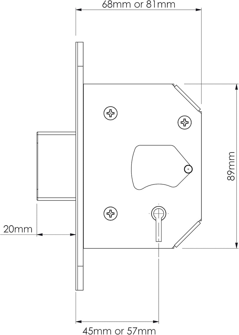 Yale P-M560-PB-67 Einsteckschloss mit 5 Hebeln, Messing-Finish, 2.5 Inch/64 mm Messing-finish 2.5 In