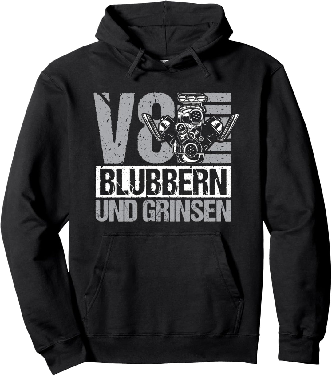 V8 Blubbern und grinsen - Schrauber Kfz Mechaniker Tuner Pullover Hoodie