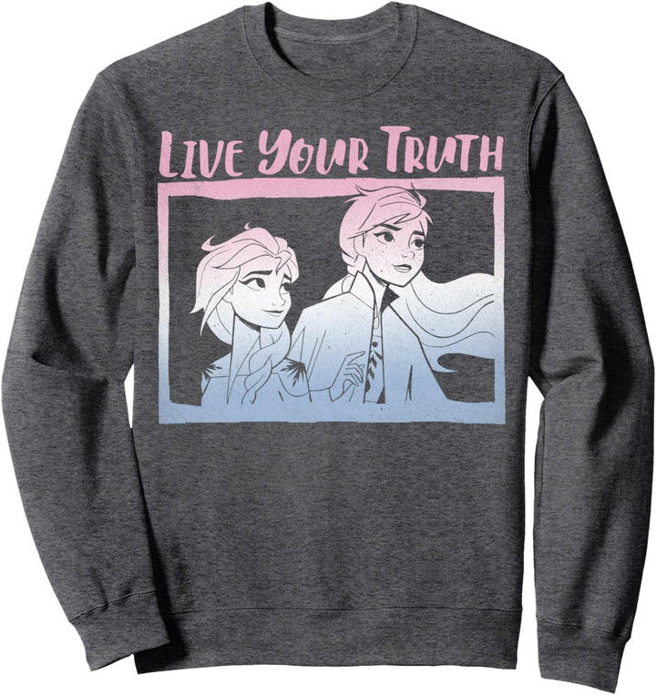 Disney Frozen 2 Elsa Anna Live Your Truth Gradient Poster Sweatshirt