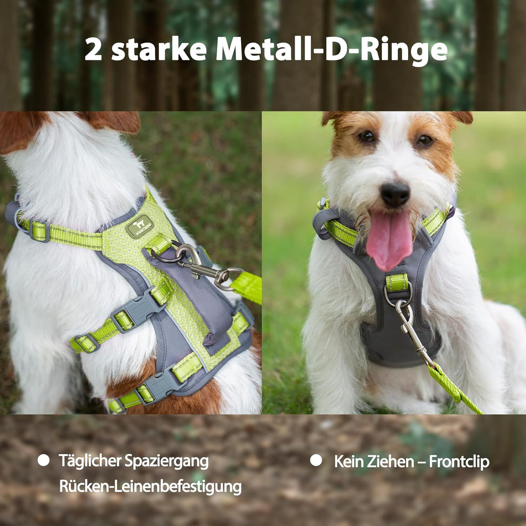 Huntboo Sicherheitsgeschirr Hund Ausbruchsicher, Panikgeschirr für Hunde, Reflektierendes Geschirr H