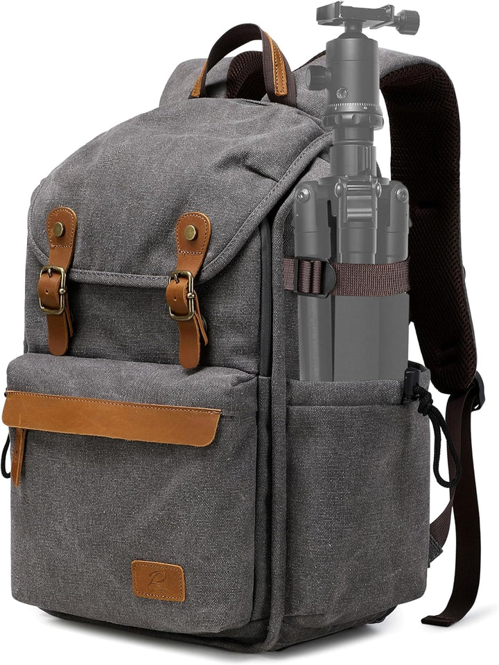 Padwa Lifestyle Kamerarucksack - Gewachstem Memory Canvas mit 16“ Laptop-/Objektivfach und Stativfac