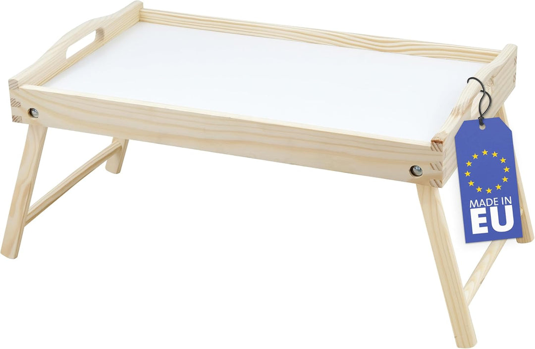 Rubberneck Betttablett aus Birkenholz, mit klappbaren Beinen, als Frühstückstablett und Serviertable