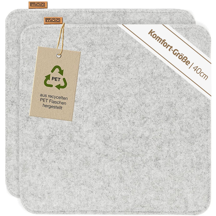 Miqio Design Sitzkissen Rechteckig aus Filz mit Antirutschnoppen | Nachhaltig aus recycelten PET Fla