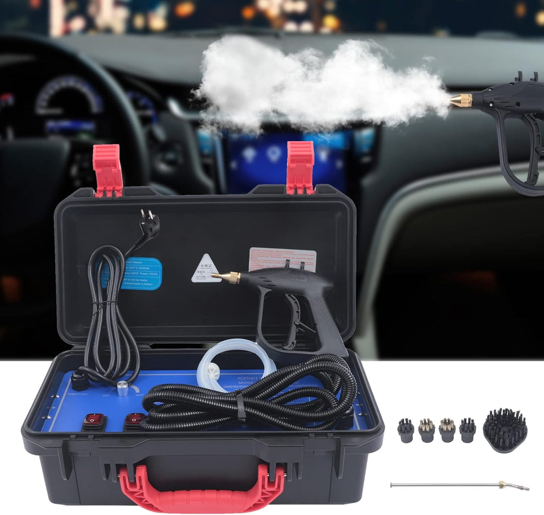 3000W Dampfreiniger Dampfdruck 3-5 bar Tragbarer Dampfreiniger Toolbox-Design mit 2 Arten von Bürste