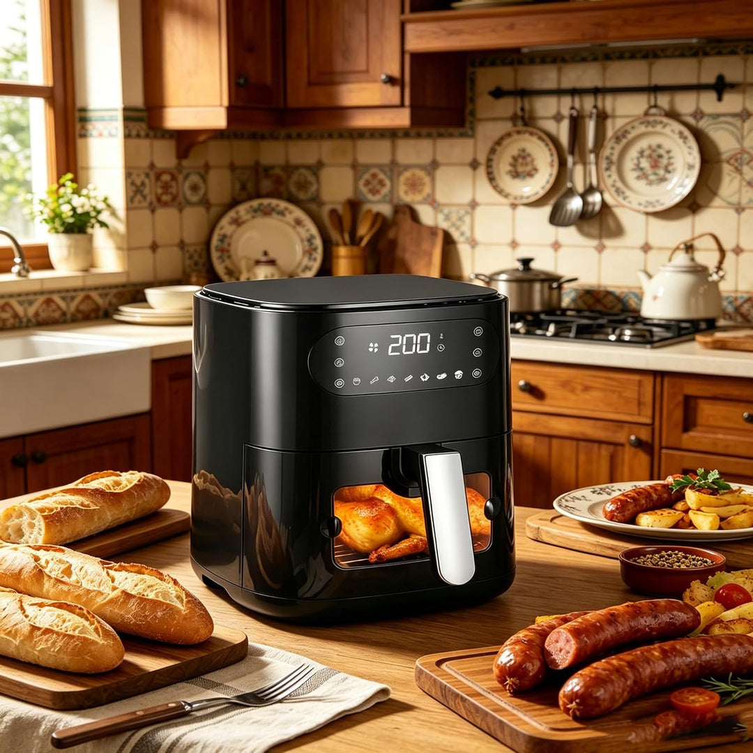 6L schwarzer Einzeltopf-Heissluftfritteuse