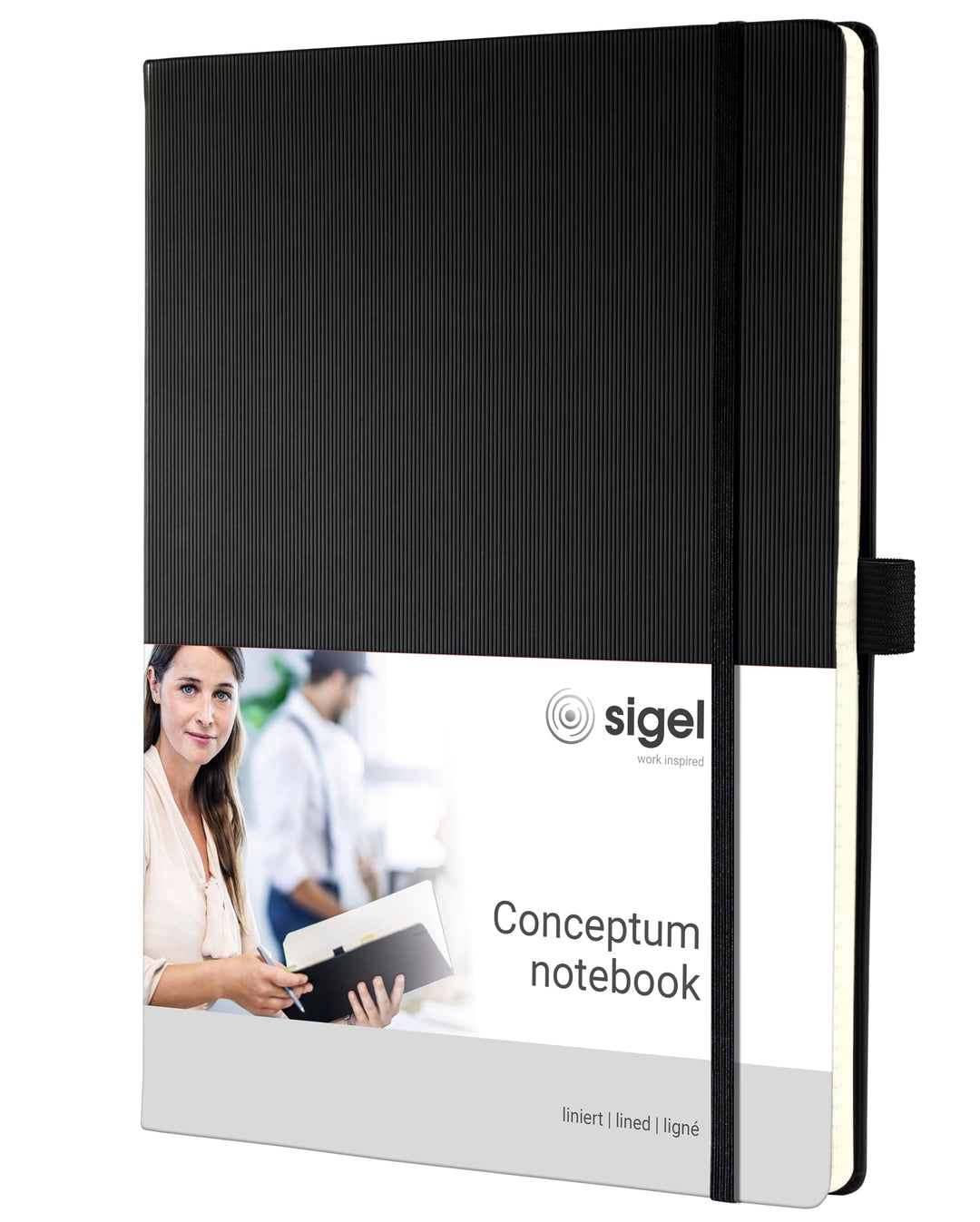 SIGEL CO116 Premium Notizbuch liniert, A4+, Hardcover, schwarz - Conceptum A4+ liniert schwarz, A4+