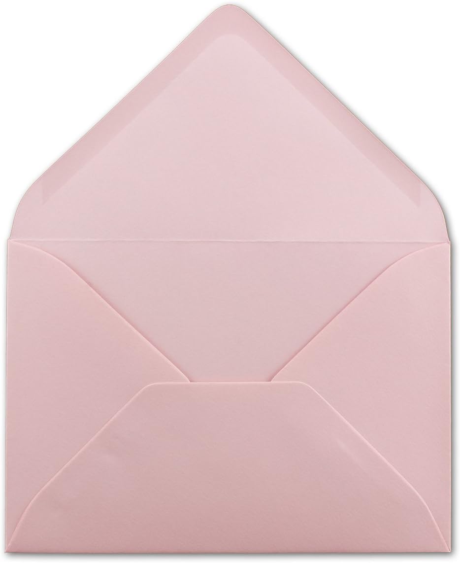 200 Brief-Umschläge - Rosa - DIN C6-114 x 162 mm - Kuverts mit Nassklebung ohne Fenster für Gruss-Ka