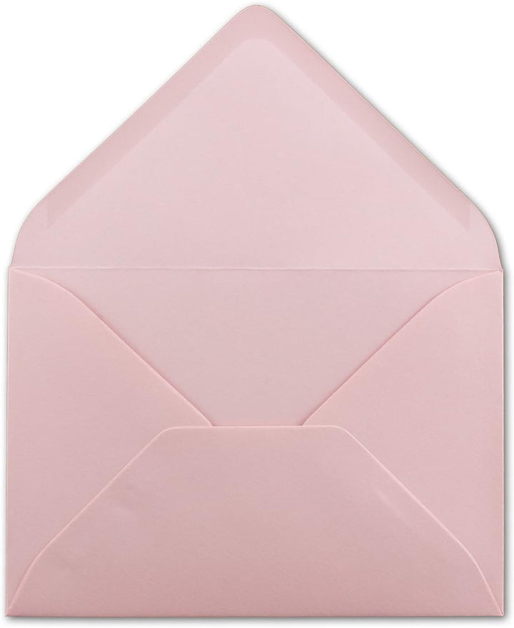 200 Brief-Umschläge - Rosa - DIN C6-114 x 162 mm - Kuverts mit Nassklebung ohne Fenster für Gruss-Ka