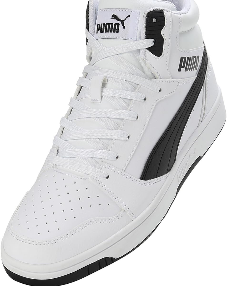 Puma Unisex Rebound V6Sneaker 41 EU Puma White Puma Black, 41 EU Puma White Puma Black