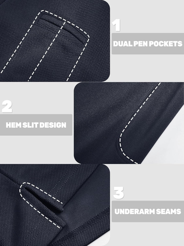 TACVASEN Herren Poloshirt Langarm Golf Tshirts Tactical Shirt Leicht Atmungsaktiv Freizeitshirts mit