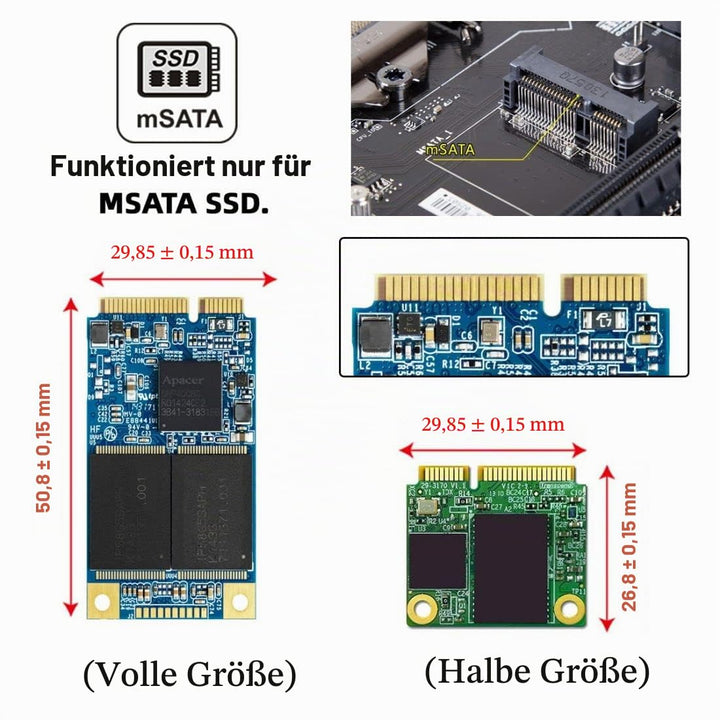 chenyang CY MSATA auf USB C Adapter,Dual MSATA Mini-SATA SSD Karte JOBD Raid0 Span Bridge auf USB C