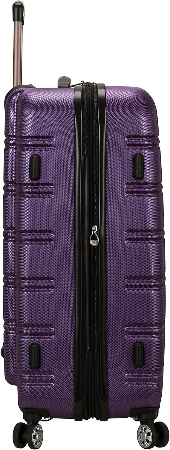 Rockland Melbourne Hardside Erweiterbares Spinner-Rad Gepäck, Violett, Checked-Medium 24-Inch, Melbo